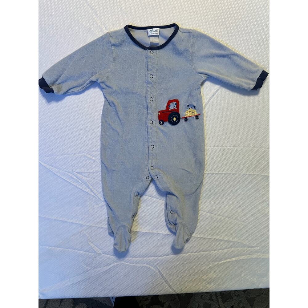Vintage Tykes by carters PJ’s blue with red train.